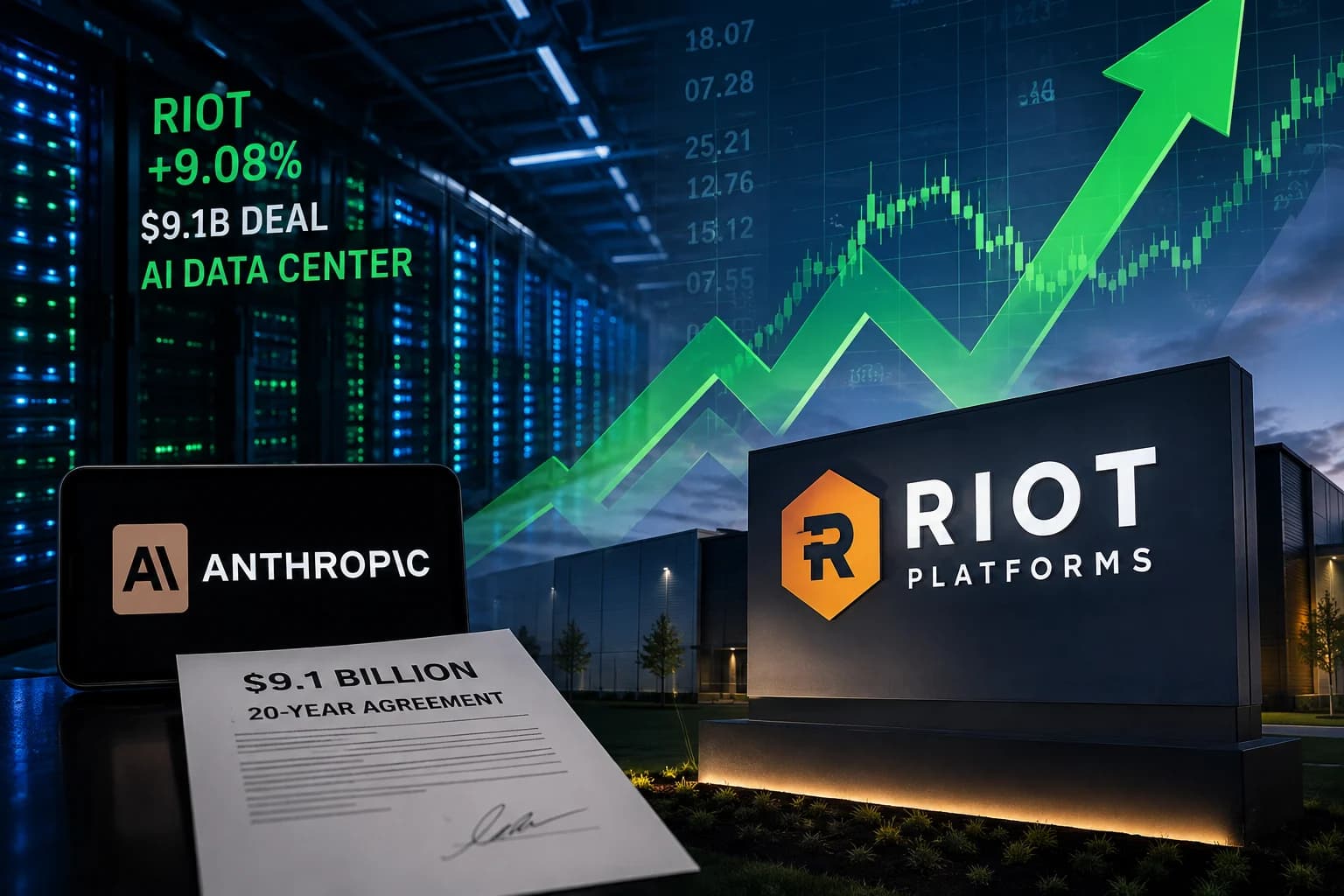 Riot Stock Surges on $9.1B Anthropic AI Deal